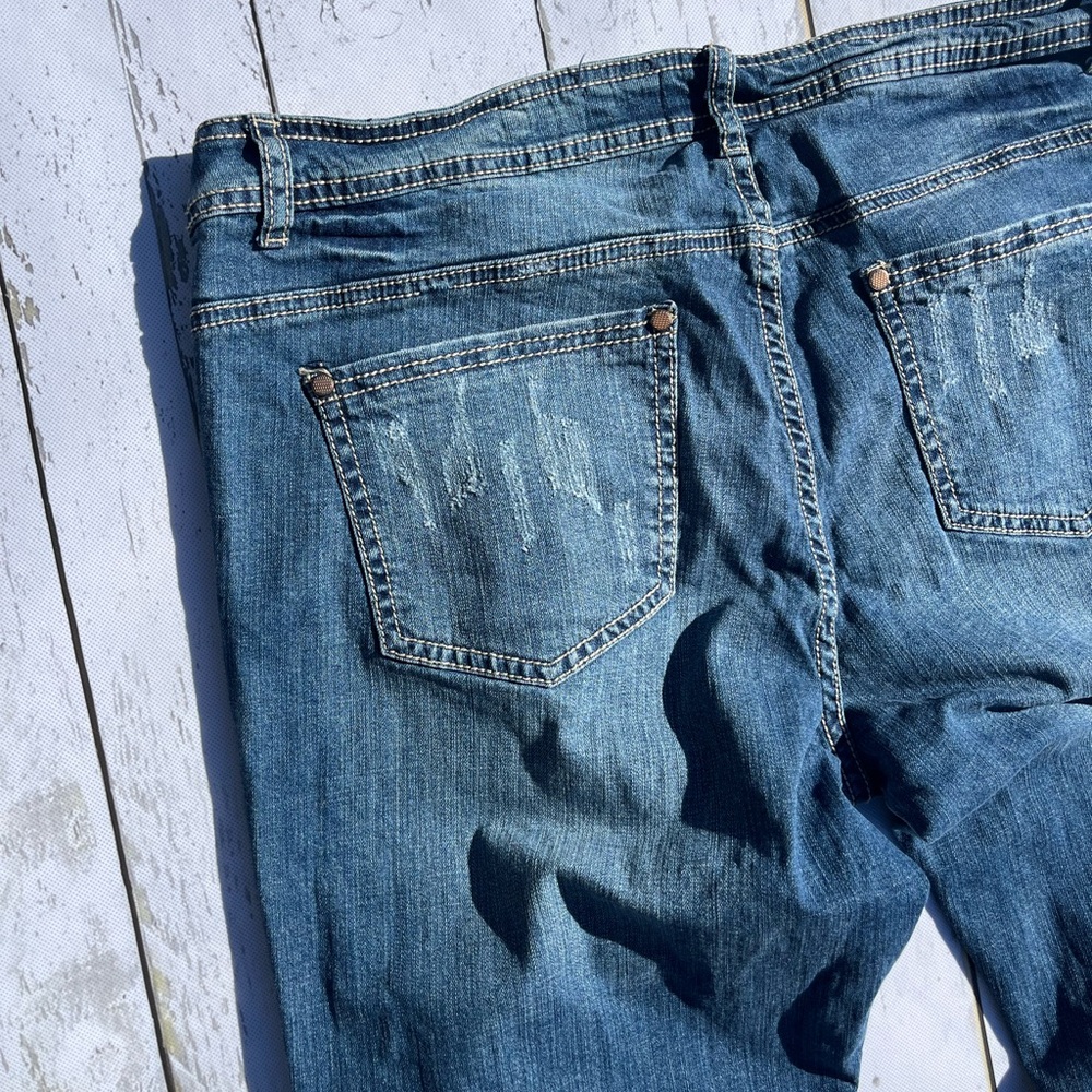 V Christina sequin Embellished Blue Flare Jeans size 15 - Picture 4 of 12